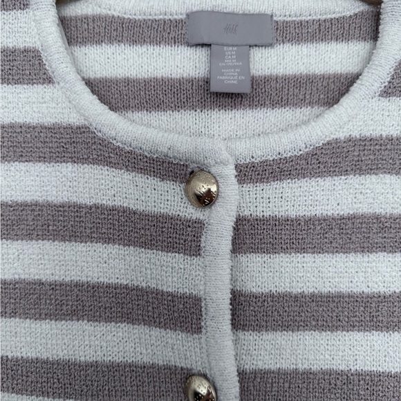 H&M Striped Gold Button Cardigan - Picture 6 of 7